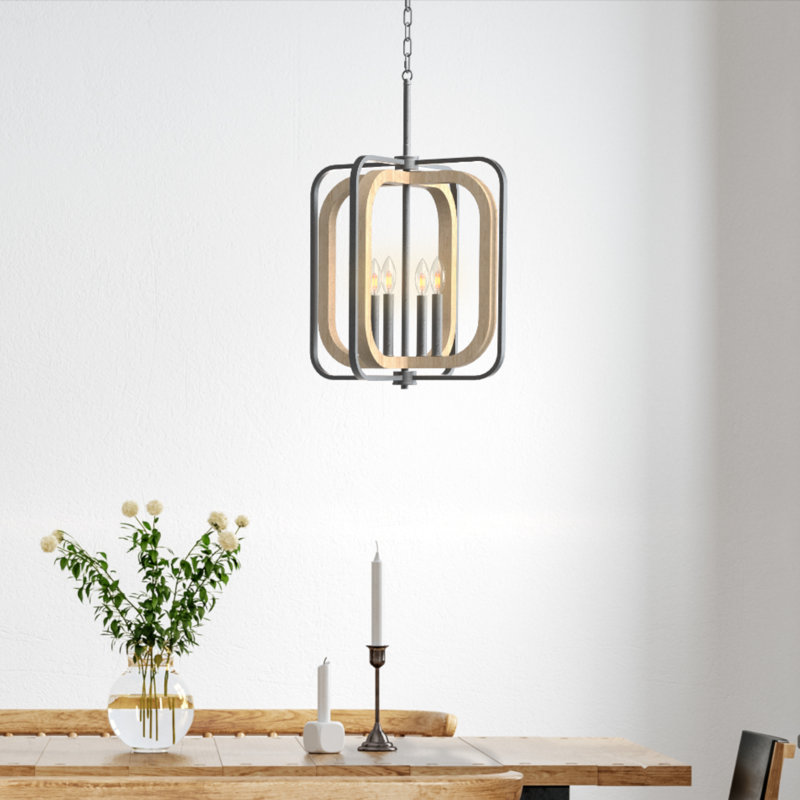 Krystin 4-Light Chandelier with Interlocking Frames