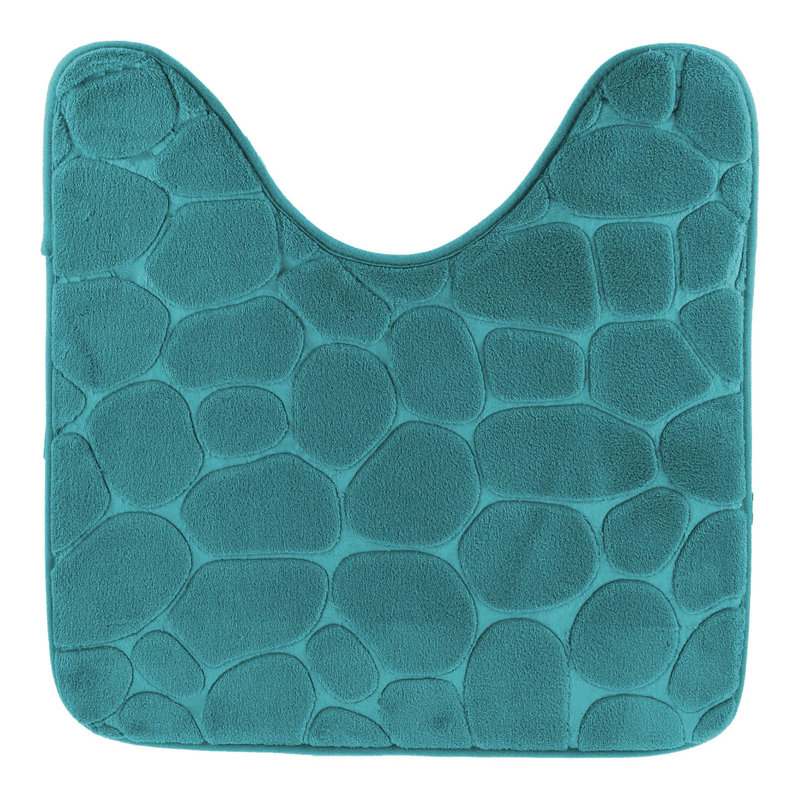 Tapis de bain Contour en mousse viscoélastique 3D galet L 20 po x l 20 po, Bleu sarcelle
