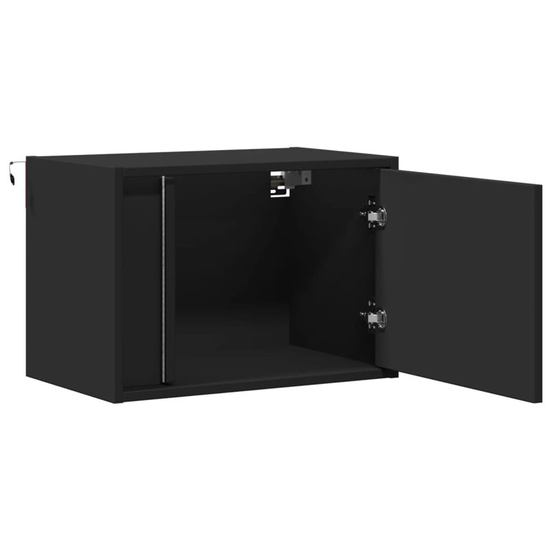 Daryana 50cm W Manufactured Wood Bedside Table, Black