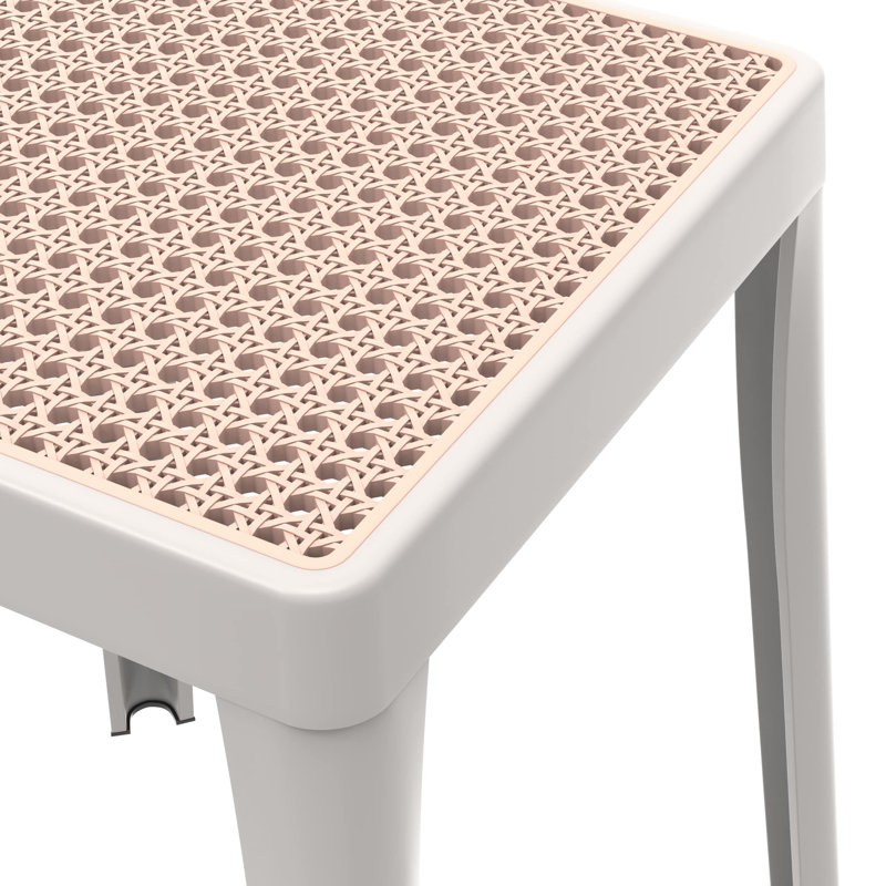 Tabouret carré en plastique empilable Dantoni, Blanc