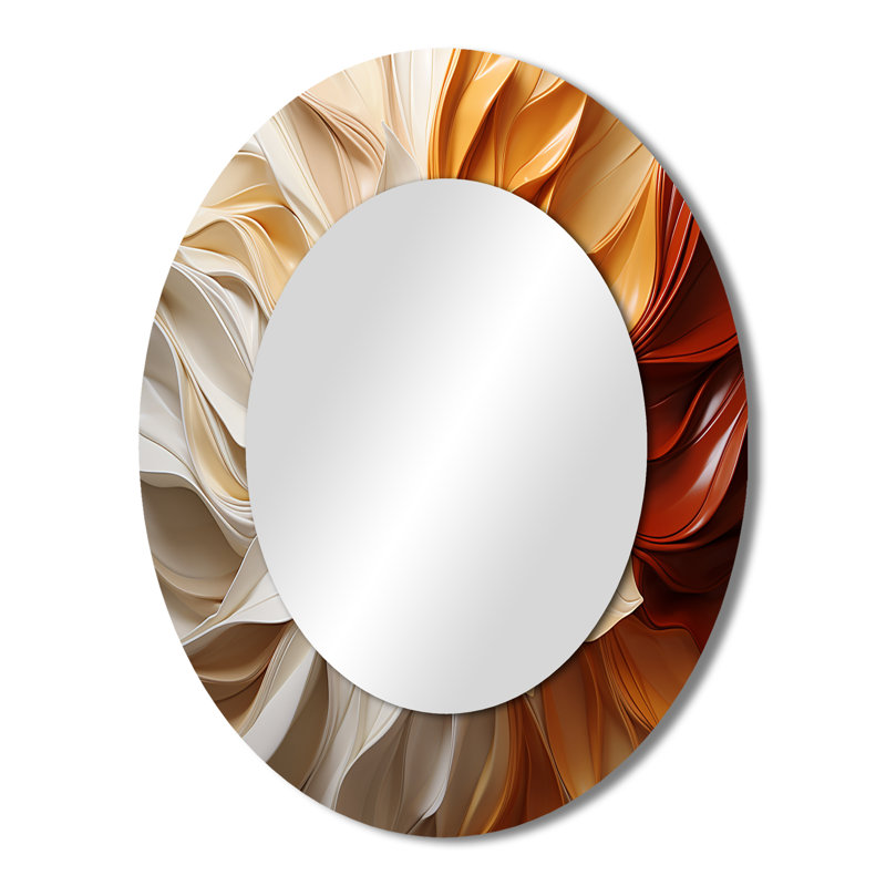 Sunlit Spiral - Miroir mural moderne ovale, 43 po x 33 po