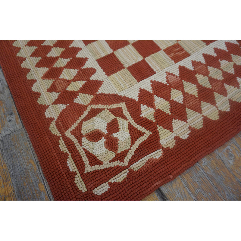 Flatweave Wool Checkered Area Rug