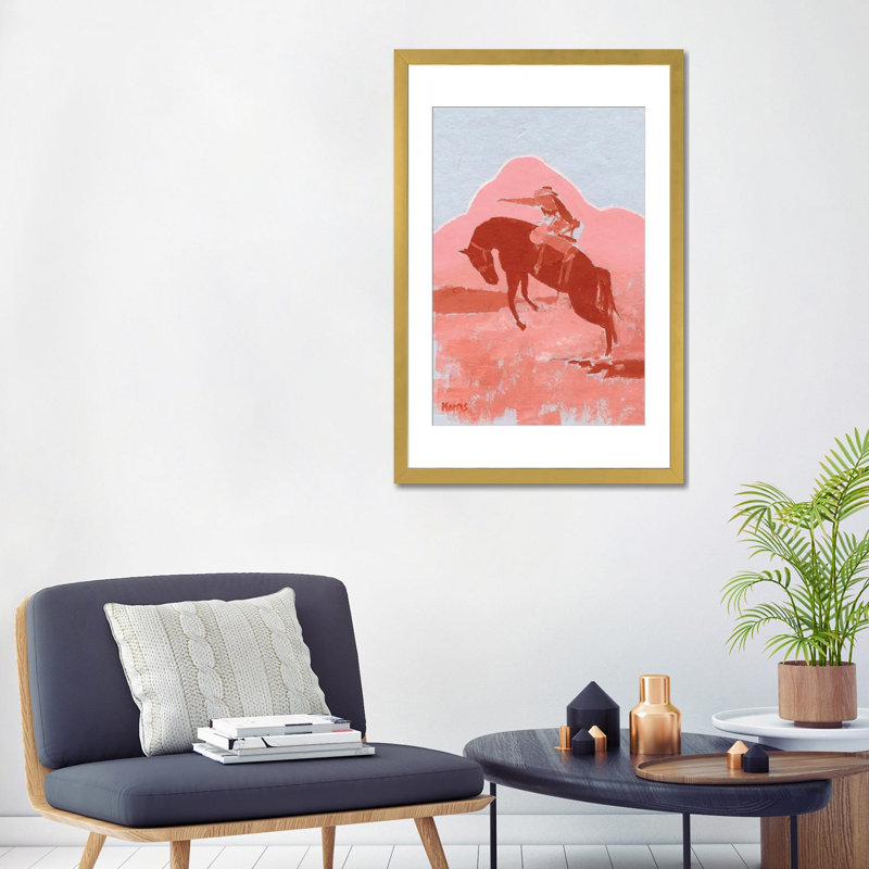 «Ride 'Em Blue Skies», reproduction d'art mural, papier d'art encadré, 32" x 24", Papier encadré, Gold