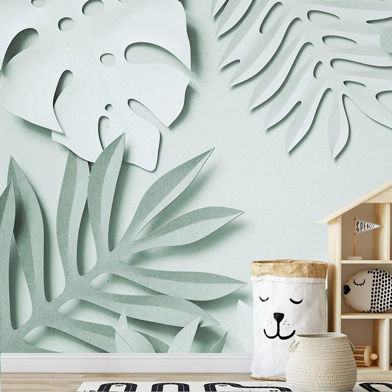 Murale feuille de palmier Monstera, L 66 po x l 96 po