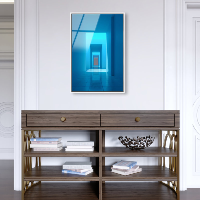 Cerulean Corridor II High-Gloss Frameless Acrylic Glass Wall Art Abstract Print by Oliver Gal, Ready to Hang, 10 x 15
