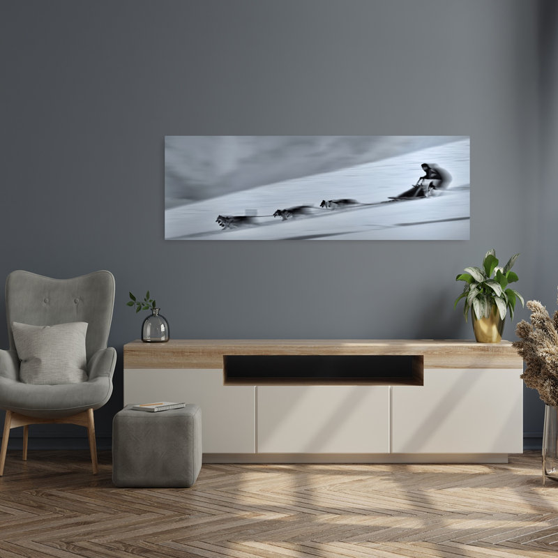 Speedy Sled Team by Dusan Ignac - Wrapped Canvas Panoramic Print, 40.64 cm H x 121.92 cm W