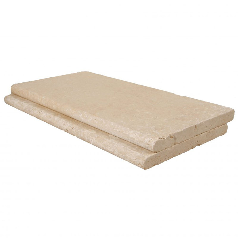 Ivory 16" X 24" Travertine Look Floor And Wall Pool Coping