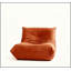Chaise d'appoint luxueuse luxueuse en microfibre orange capitonnée-836075285