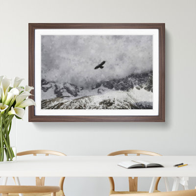 Bird Flying over Mountains - Picture Frame Painting