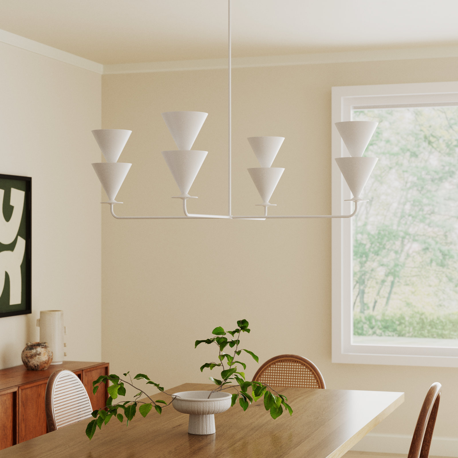 Deckland 4 - Light Metal Dimmable Chandelier, 15.25" H x 36" W x 36" D