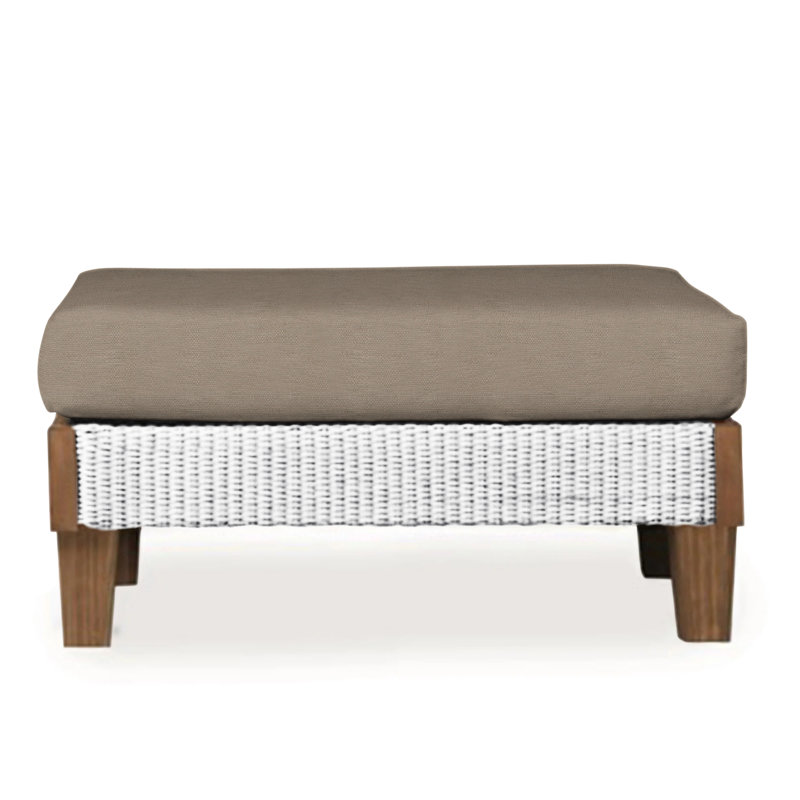 Catalina Outdoor Ottoman, Remy Pebble, White