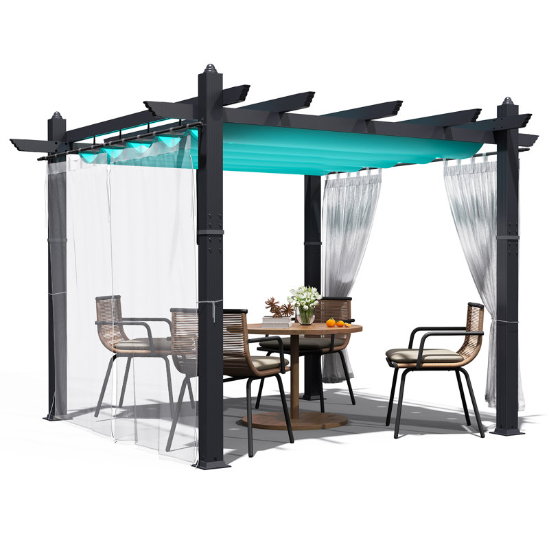 Pergola Modern, H 85 po x l 156 po x P 117 po, Gris te bleu