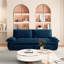 Lit convertible Blue 31, long de 73,2 po, confortable pour les invités de conception moderne en velours, assemblage rapide