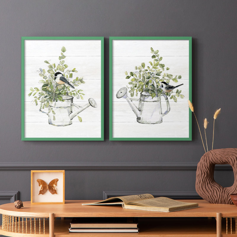 «Garden Bird I», reproduction encadrée de qualité supérieure - prête à être accrochée - aucun clou requis - aucun clou requis