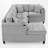 U-Shaped Sectional Sofa With Storage And USB Ports-679831708