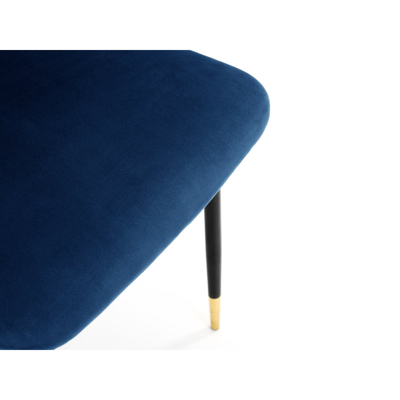 Gerson 127cm H Velvet Upholstered Side Chair in Blue, Blue