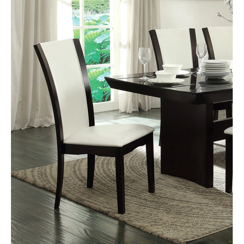 Ensemble de 2 chaises d'appoint de salle à manger Modern Modern, Espresso, Blanc