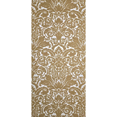 Flocage orange, beige, ivoire, crème, velours damassé victorien, papier peint, 3D