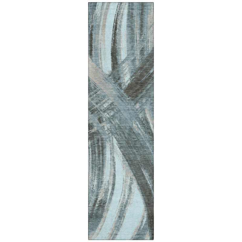Machine Washable Indoor/Outdoor Lockway ACN2421 Abstract Rug, Runner 2'3" x 7'6"