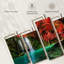 Red Waterfall - 5 pièces, reproduction sur toile tendue-1176093931