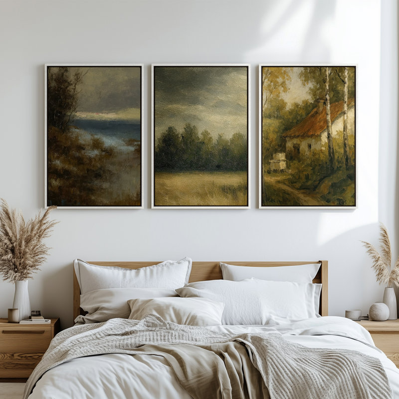 Art mural encadré sur toile, rétro muraux abstraits pour chambre à coucher, H 24 po x l 16 po, Blanc