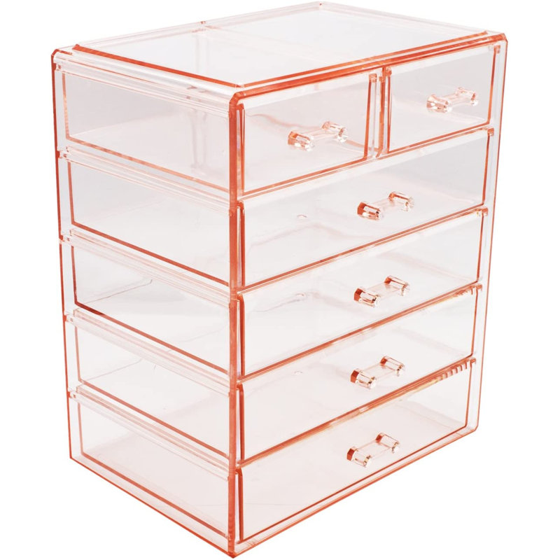 Boîte de rangement pour maquillage et bijoux, Rose