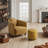 Archer 16.14"W Tufted Top-Grain Leather Upholstered Round Ottoman Footrest Pouf-737218436