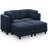Modular Loveseat Sofa With Two Ottomans-573707033