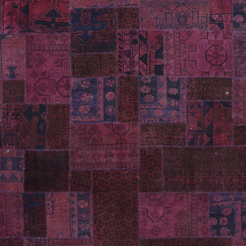 Tapis rose/bourgogne patchwork Conor