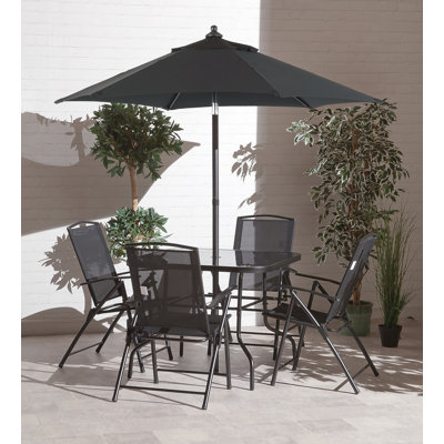 Square 6 - Piece 4 - Person 228.6Cm L Outdoor Table Set