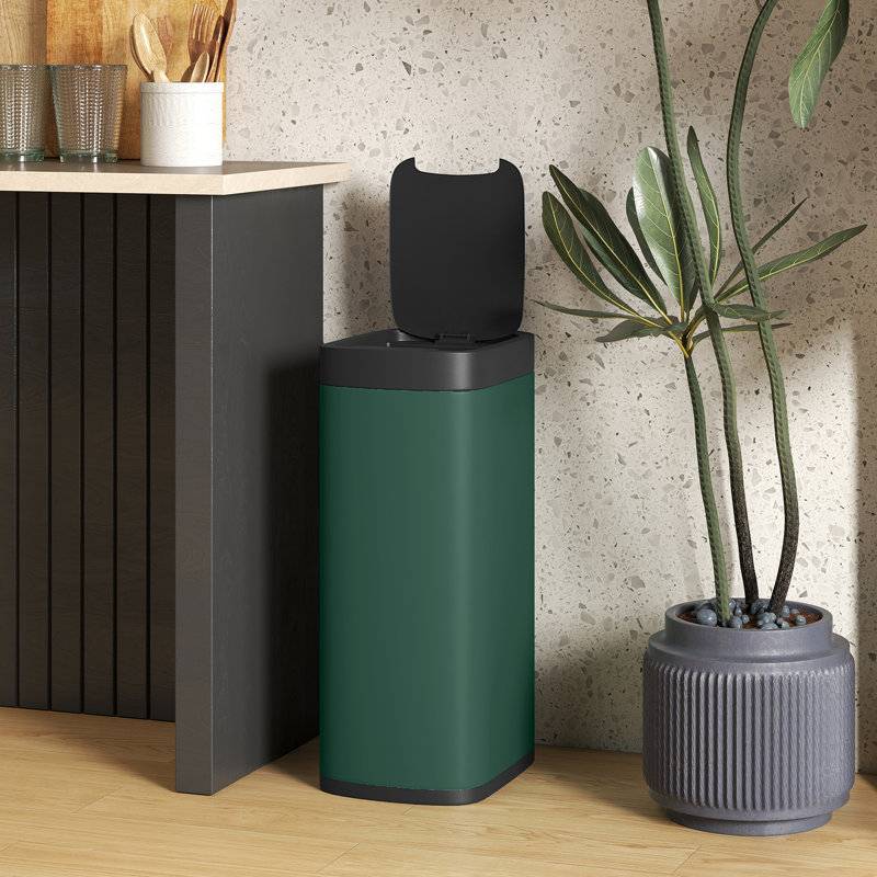  50L Sensor Bin, Touchless Kitchen Bin, Battery Operated, Black, Green
