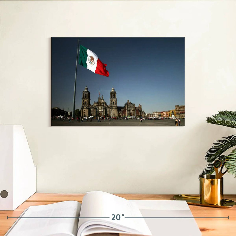 Drapeau mexicain Sirci à Zocalo, H 8 po x l 12 po