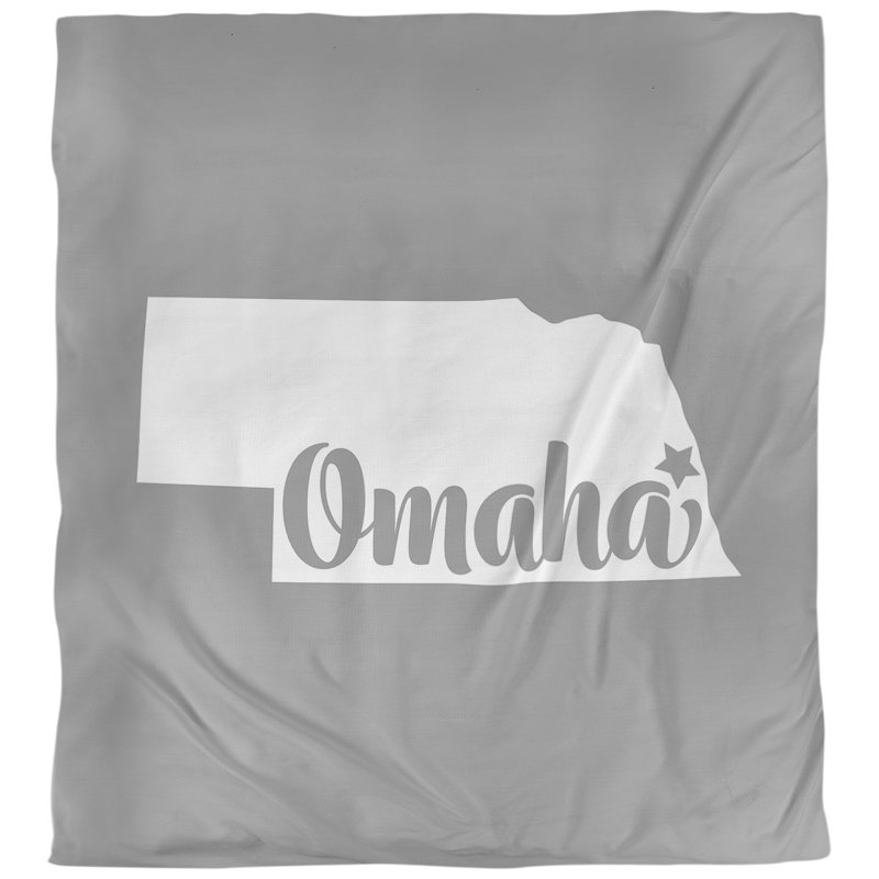 Housse de couette omaha nebraska, Housse de couette pour très grand lit, Gris, Microfibre