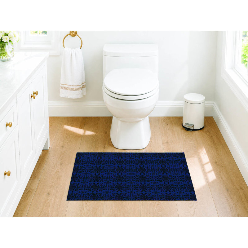 Tapis de toilette rectangulaire antidérapant Aubry, Single - 34" W x 21" L, Sage