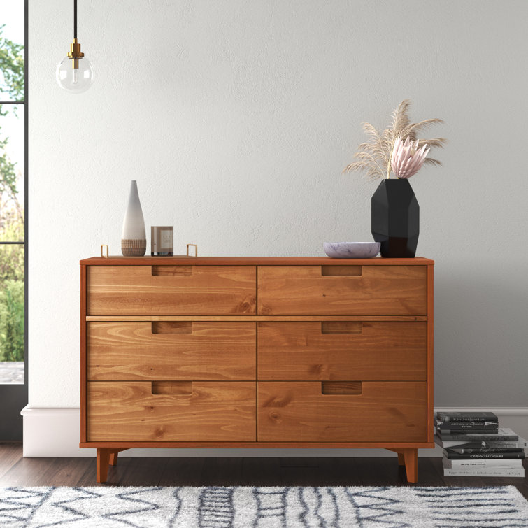 Helmick Groove 6 Drawer Double Dresser - Natural Pine