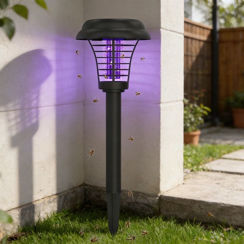 Solar Bug Zapper d'extérieur - Lampe rechargeable anti-moustiques et anti-mouches, DEL imperméable, insectifuge à énergie solaire pour l'intérieur et l'extérieur, patio