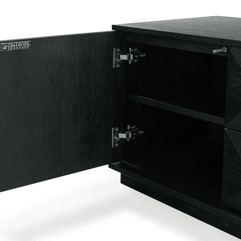 Patty 4 Door Wood Media Stand, Black