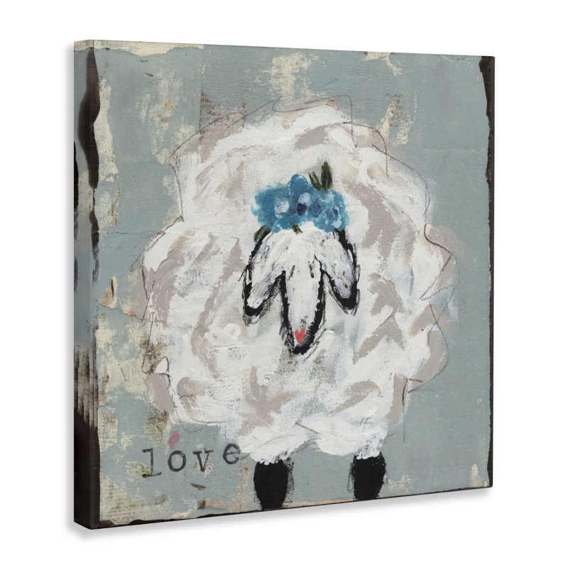 «Love Is Kind Sheep», conception par Cassandra Cushman, H 36 po x l 36 po