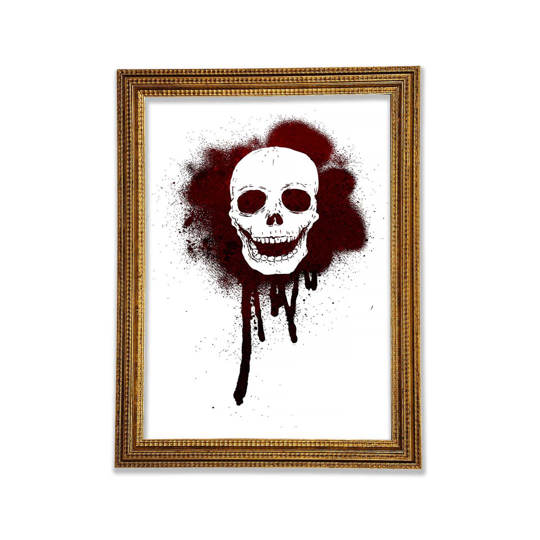 Gerahmtes Wandbild Spray Paint Skull