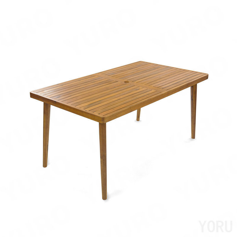 Table de salle à manger d'extérieur, Solid + Manufactured Wood, 29.25" H x 35" W x 63" D