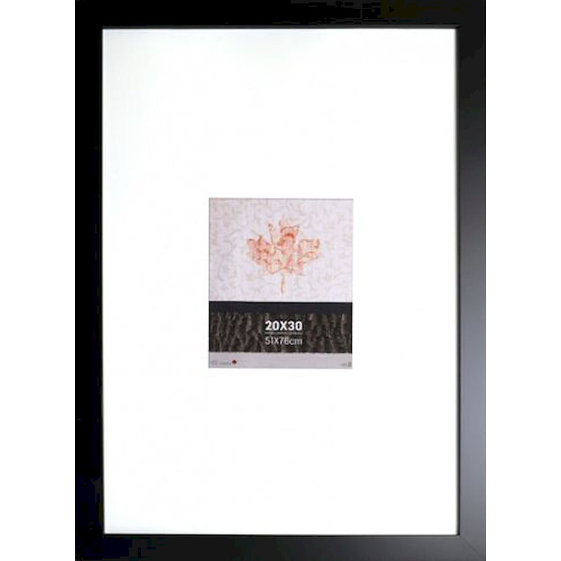 Cadre photo simple en bois biseauté, Noir, 20" x 30"