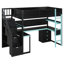 Lit mezzanine simple en bois avec escalier de rangement, bureau, tablettes et panneau perforé pour une utilisation optimale de l'espace et une expérience de jeu confortable-1037180347-1037180350