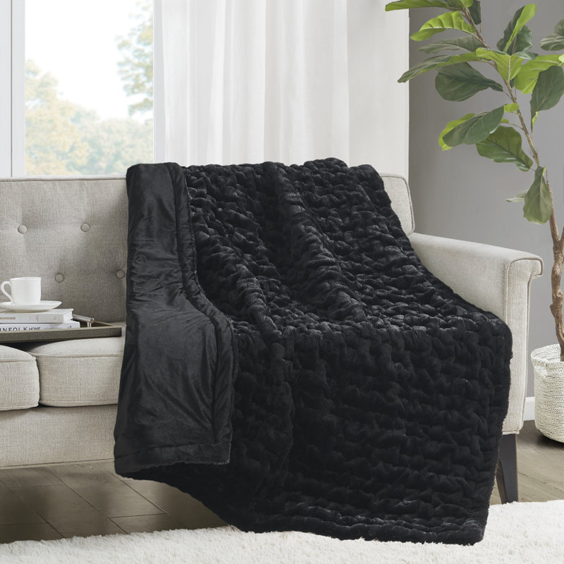 Couverture chauffante Plush to Berber, Noir
