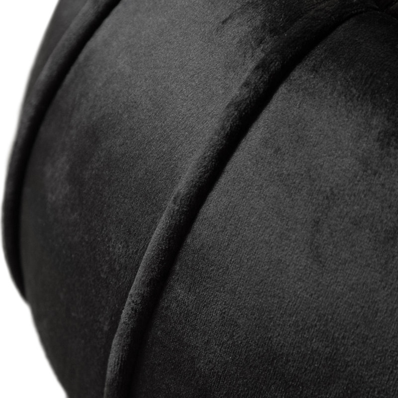 Cerjio Velvet Ottoman, Black Velvet