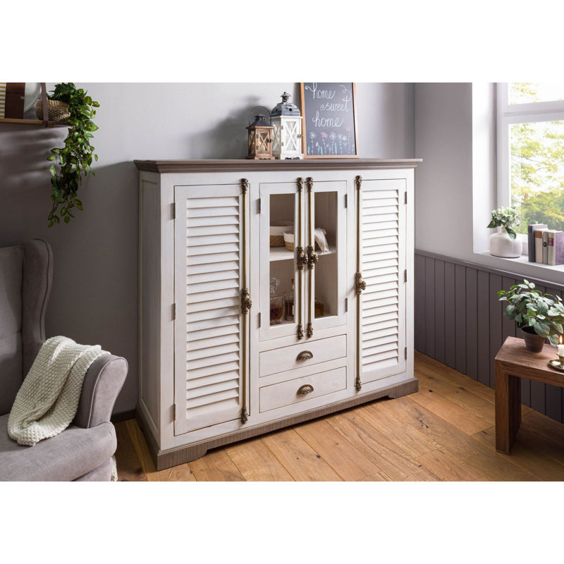 Toulouse 160cm Solid Wood Sideboard, Lacquered White