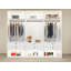 Armoire-penderie blanche l 108 po x H 93 po x P 21 po avec éclairage DEL, portes pleines et tiroirs à fermeture en douceur, fabrication en contreplaqué-553795081