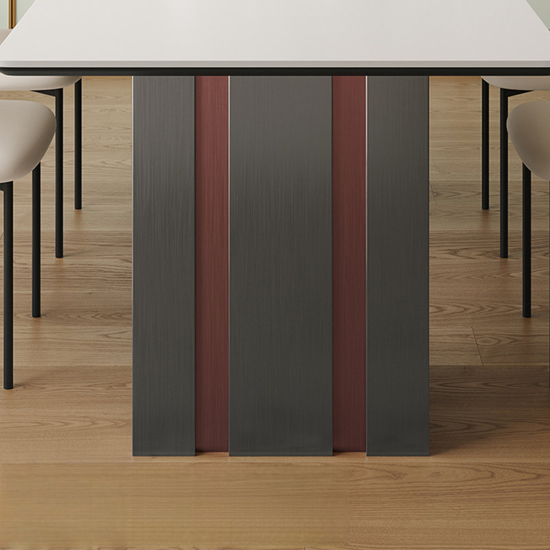 Ensemble de table de salle à manger de luxe en acier inoxydable, H 29,52 po x L 55,11 po x l 31,49 po