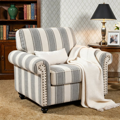 Upholstered Cotton Blend Armchair