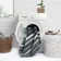 Amla Striped Machine Washable Area Rug in Light Gray/Black