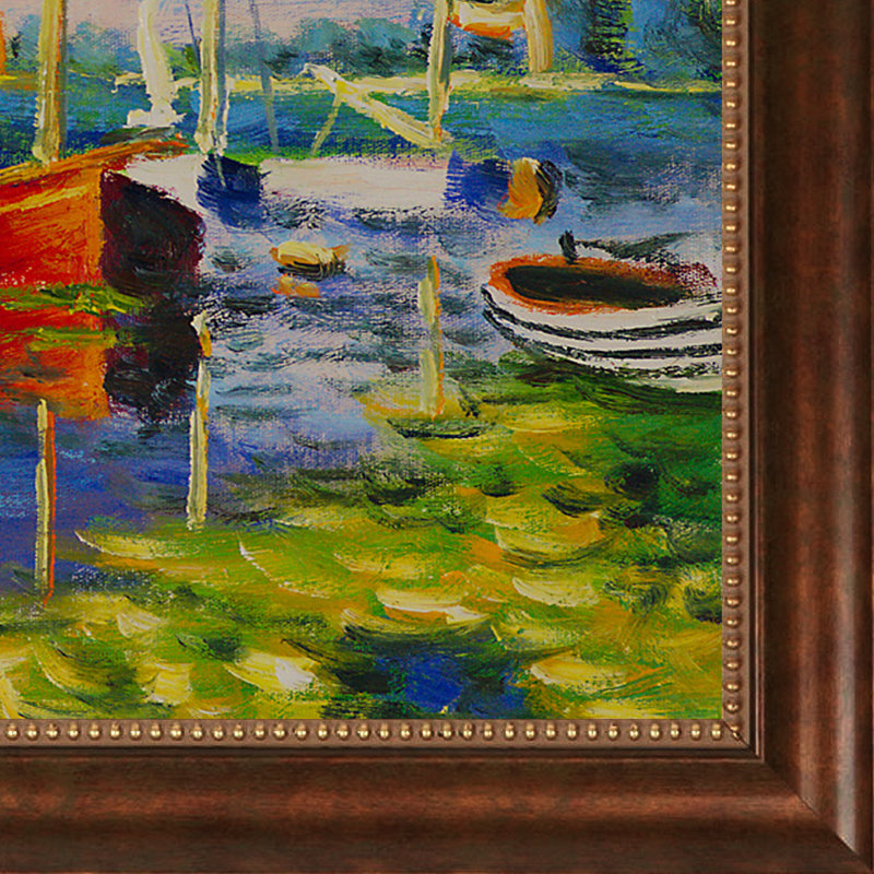 "Bateaux rouges à Argenteuil" par Claude Monet, reproduction d'art sur toile, H 24 po x l 28 po x P 2 po, Café brun de Vérone